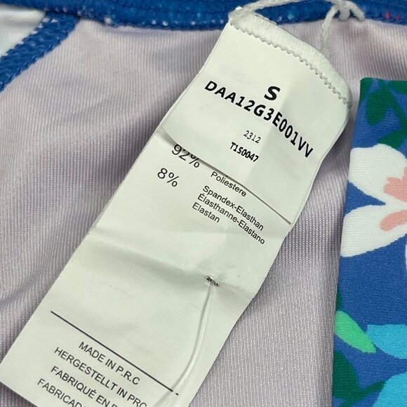 Cupshe Floral Print Front Zip Rashguard One Piece Swimsuit Womens Size Small NEW - Picture 4 of 9